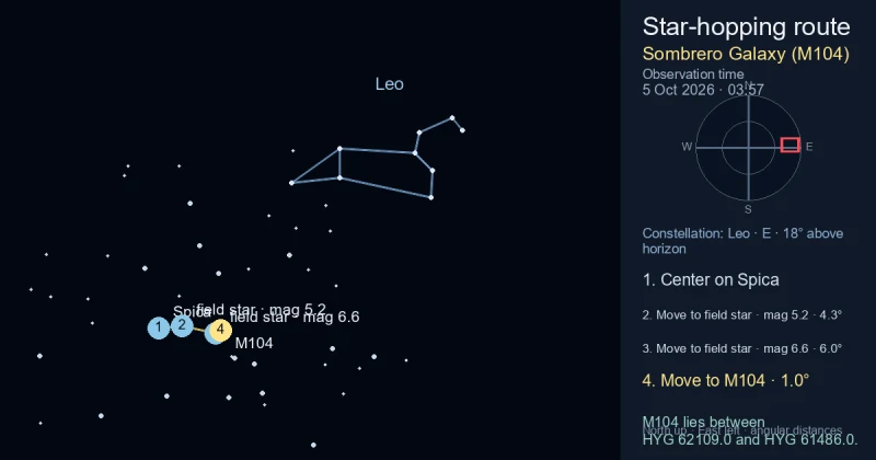 Finder Chart for Sombrero Galaxy (M104)