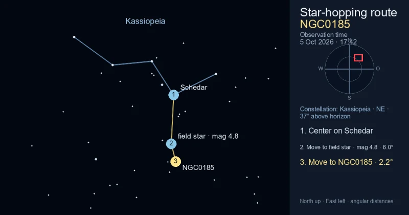 Aufsuchkarte für NGC0185