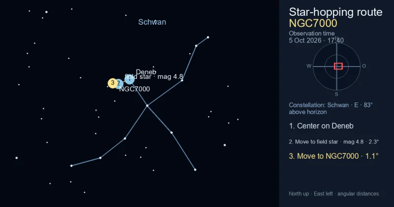 Aufsuchkarte für NGC7000