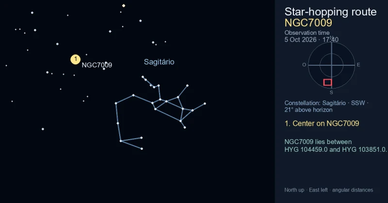 Carta de localização de NGC7009