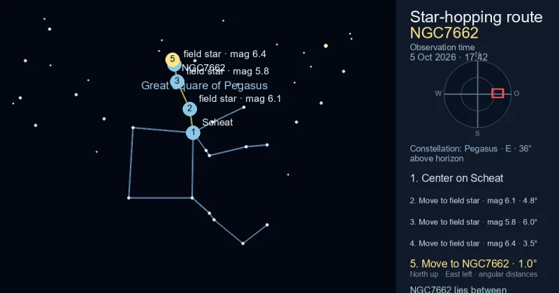 Aufsuchkarte für NGC7662
