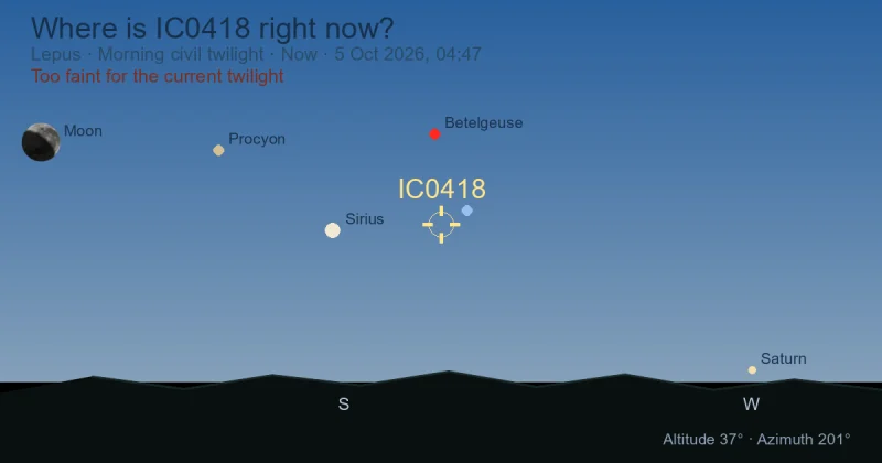 Where is IC0418 right now?