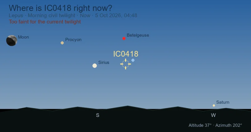 Where is IC0418 right now?