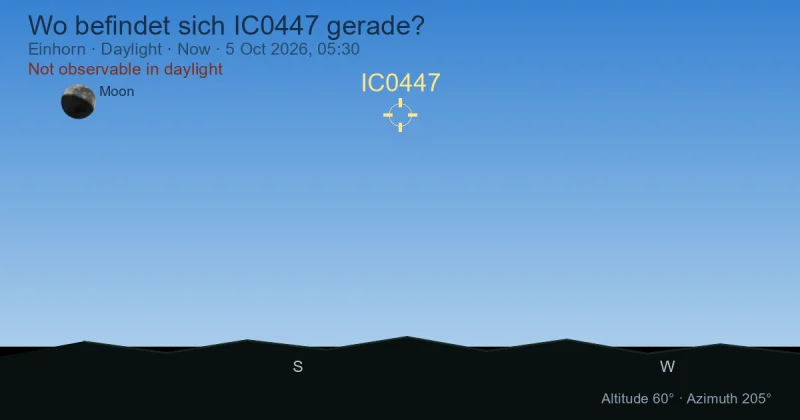 Wo befindet sich IC0447 gerade?