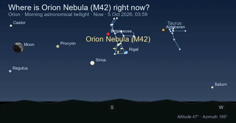 Where is Orion Nebula (M42) right now?
