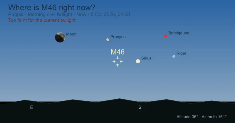 Where is M46 right now?