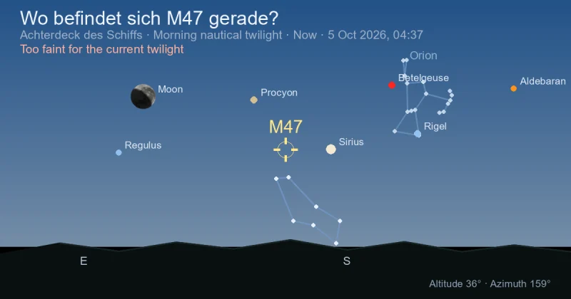 Wo befindet sich M47 gerade?