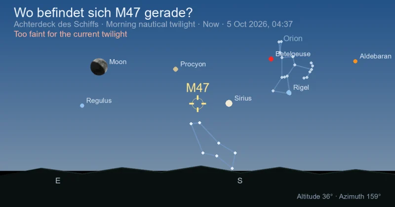 Wo befindet sich M47 gerade?