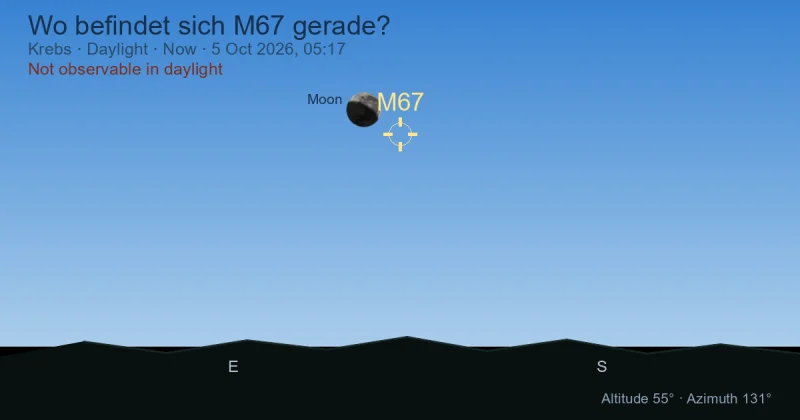 Wo befindet sich M67 gerade?
