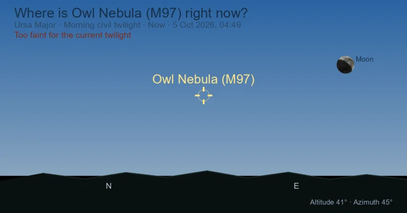 Where is Owl Nebula (M97) right now?