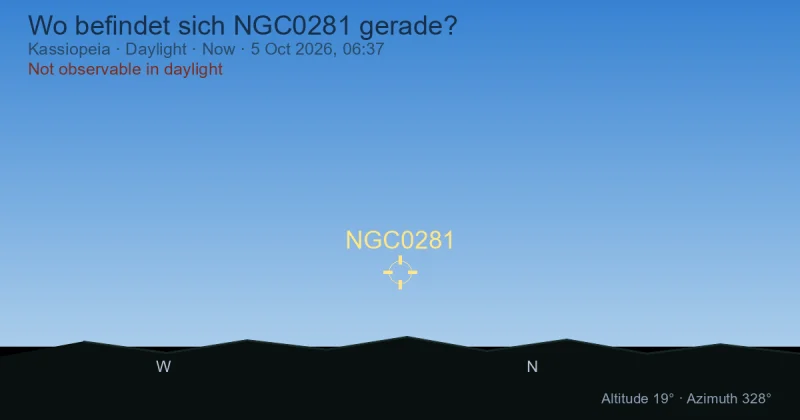 Wo befindet sich NGC0281 gerade?
