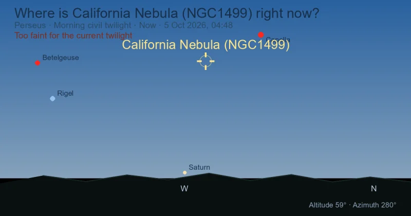 Where is California Nebula (NGC1499) right now?