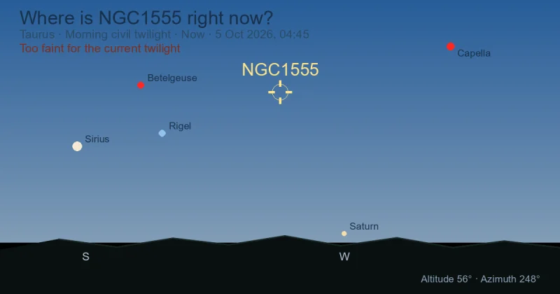 Where is NGC1555 right now?