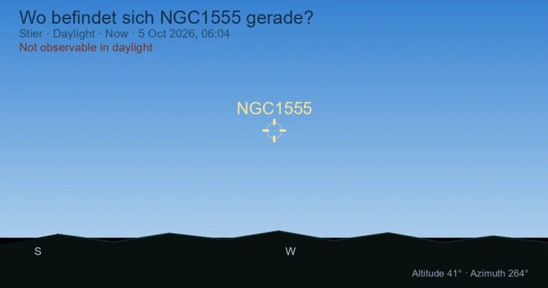 Wo befindet sich NGC1555 gerade?