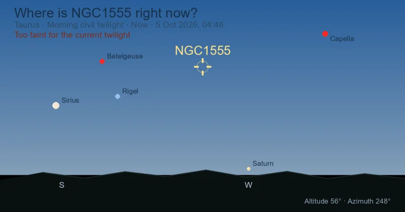 Where is NGC1555 right now?