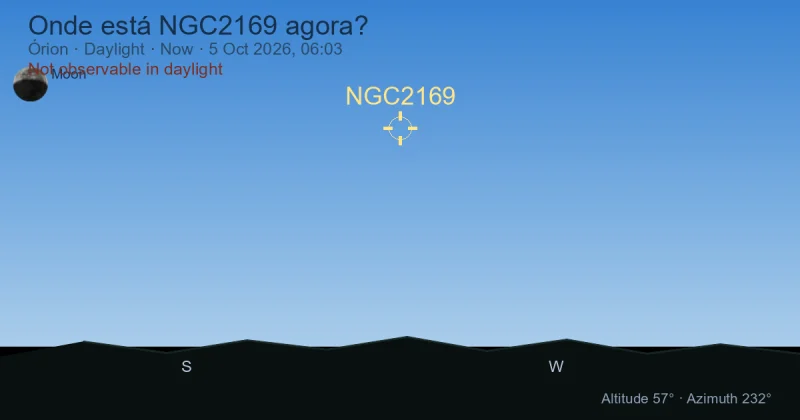 Onde está NGC2169 agora?