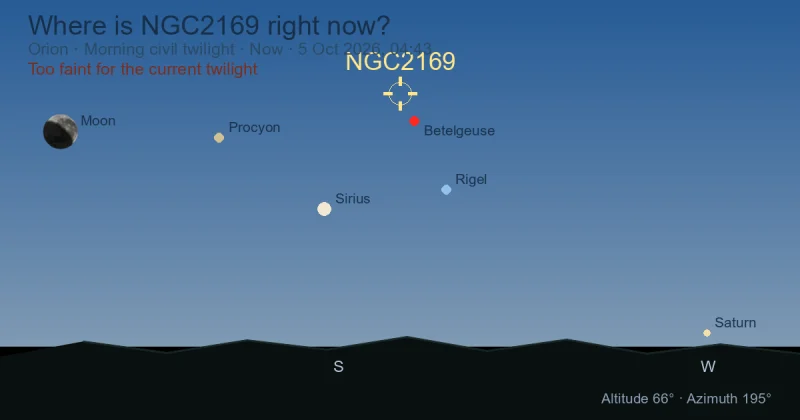 Where is NGC2169 right now?